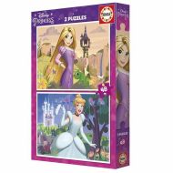 Sada 2 puzzle Disney Princess Cinderella and Rapunzel 48 Kusy