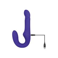 Masturbátor v tvare vagíny a zadku Double Penetration Adam & Eve Ultimate Thrusting Strapless Purpur