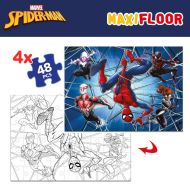 Detské puzzle Spider-Man Obojstranný 4 v 1 48 Kusy 35 x 1,5 x 25 cm (6 kusov)