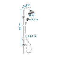 Sprchová tyč Rousseau Sonora 3 Nerezová oceľ ABS Ø 15 cm