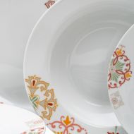 Riad 18 Kusy Porcelán Burgundská 1 cm Horčica