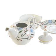 Čajový set DKD Home Decor Porcelán Modrá Terakota Biela Žltá (3 kusov)