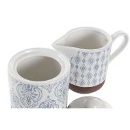 Cukornička DKD Home Decor Modrá Biela Gaštanová Kamenina 12,5 x 6,5 x 8 cm (2 pcs)