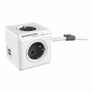 Predlžovačka v tvare kocky Allocacoc Powercube Extended 1402 Modrá 1,5 m 4 výstupy USB