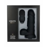 Realistické dildo Virgite R12 Čierna 14,4 cm