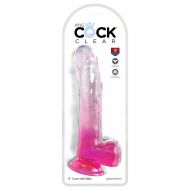 Vibrator Pipedream King Cock Clear Viacfarebná Ružová