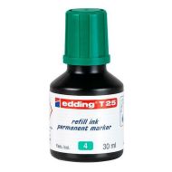 Doplniteľná farba Edding T25 Permanentná fixka zelená 30 ml (10 kusov)