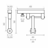 Kladka pergoly Micel TLD21 Nylon 65 x 18,5 x 90 mm Posúvač Biela