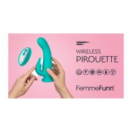 Vibrátor pre dvojicu Dual Stimulation FemmeFunn Pirouette Tyrkysový