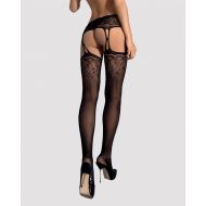 Silonky s podväzkami Obsessive Garter Stockings Čierna S/M/L