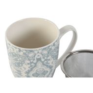 Šálka so sitkom na čaj Home ESPRIT Modrá Béžová Nerezová oceľ Porcelán 380 ml (2 kusov)