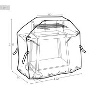 Ochranný kryt na gril Aktive Čierna 4 kusov 142 x 120 x 60 cm