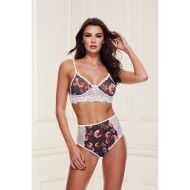 Sada čipkovaného spodného prádla Baci Lingerie Floral & Lace Sivá (M/L)