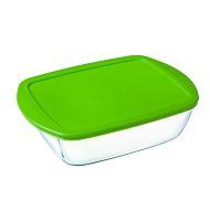 Obdĺžniková nádoba s vrchnákom Pyrex Cook&store Px zelená 2,5 L 28 x 20 x 8 cm Sklo Silikónové (5 ku