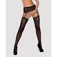 Silonky s podväzkami Obsessive Garter Stockings Čierna S/M/L