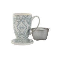 Šálka so sitkom na čaj Home ESPRIT Modrá Béžová Nerezová oceľ Porcelán 380 ml (2 kusov)