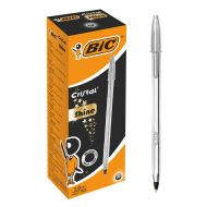 Pero na tekutý atrament Bic 921339 Čierna Striebristý 0,32 mm (20 Kusy)