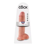 Telové dildo v tvare penisu so semenníkmi 28 cm Pipedream King Cock PVC