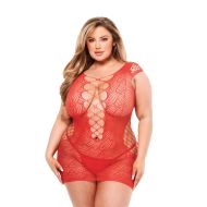 Sada spodného prádla Baci Lingerie Lace Mini Dress Červená (Queen)