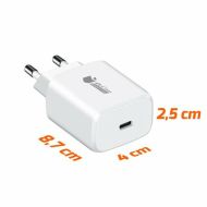 Nabíjačka do zástrčky v stene + kábel USB-C PcCom Biela 20 W