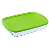 Obdĺžniková nádoba s vrchnákom Pyrex Cook & store Transparentná Silikónové Sklo (4,5 L) (4 kusov)