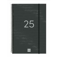 Agenda Finocam YEAR Čierna 16,5 x 24,2 cm 2025