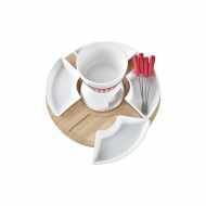 Fondue DKD Home Decor Červená 26,5 x 26,5 x 1,5 cm (10 pcs)