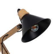 Stolná lampa Čierna Prírodná Drevo Železo 60 W 220-240 V 39 x 19 x 55 cm