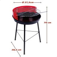 Prenosný Barbeque gril Aktive Drevo Železo 37,5 x 70 x 38,5 cm (4 kusov) Červená