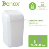 Kôš Denox Biela 15 L (28 x 22 x 40 cm)