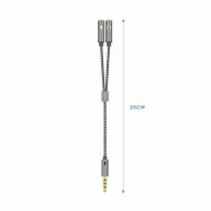 3.5 mm Jack adaptér konektor a zdierka Aisens A128-0415 Čierna Sivá 25 cm