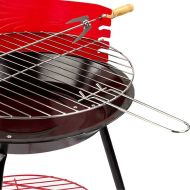 Prenosný Barbeque gril Aktive Drevo Železo Ø 38 cm 37 x 61 x 45 cm (6 kusov) Červená