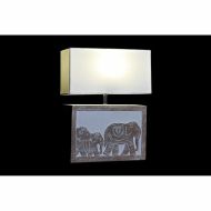 Stolná lampa DKD Home Decor Biela Gaštanová Mangové drevo 50 W 220 V 33 x 12 x 41 cm