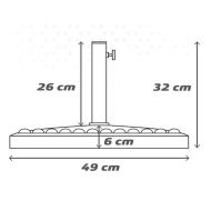 Podstavec pre slnečník Aktive 49 x 32 x 49 cm Oceľ Polyesterová živica