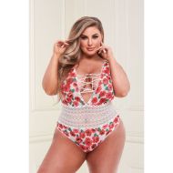 Trikot Baci Lingerie Floral & Lace Biela Viacfarebná XL Queen