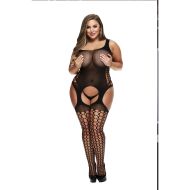 Celotelové pančuchy s podväzkami, nadrozmerná veľkosť Baci Lingerie 00421 (XL)