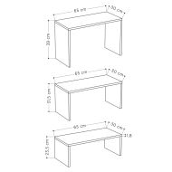 súprava 3 stolov Alexandra House Living Biela Drevo MDP 32 x 65 x 30 cm 24 x 65 x 30 cm 39 x 65 x 30