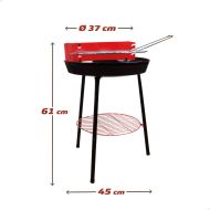 Prenosný Barbeque gril Aktive Drevo Železo Ø 38 cm 37 x 61 x 45 cm (6 kusov) Červená