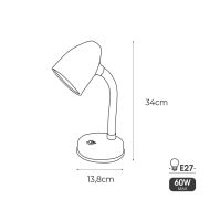 Stolná lampa EDM Amsterdam E27 60 W Flexo/Stolná lampa Modrá Kov (13 x 34 cm)