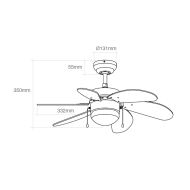 Stropný ventilátor so svetlom EDM 33984 Aral Wengue Nikel 50 W