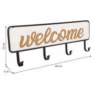 nástenný vešiak Alexandra House Living Welcome Biela Drevo MDF 5 x 22 x 60 cm