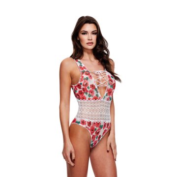 Trikot Baci Lingerie Floral & Lace Biela Viacfarebná M/L