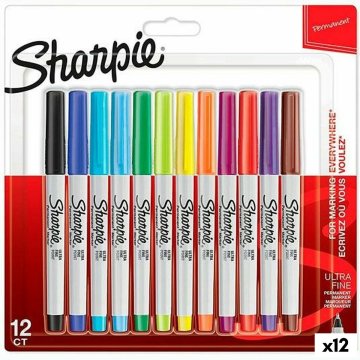 Sada fixiek Sharpie Viacfarebná 12 Kusy 0,5 mm (12 kusov)