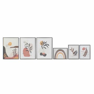 Maľba DKD Home Decor List rastliny (40 x 2,8 x 60 cm)