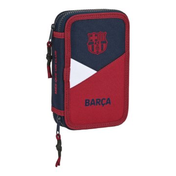 Dvojitý peračník PLUMIER F.C. Barcelona Corporativa Modrá Hnedočervená 12.5 x 19.5 x 4 cm (28 Kusy)