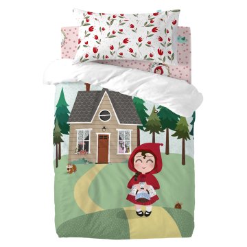 Sada poťahov na periny HappyFriday Mr Fox Red riding hood Viacfarebná Detská postieľka 2 Kusy