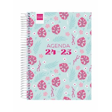 Agenda Finocam COOL Viacfarebná Quarto 15,5 x 21,2 cm 2024-2025 Kvetinový