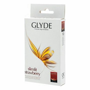 Kondómy Glyde Jahoda 17 cm (10 uds)