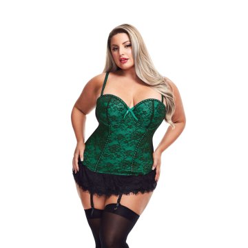 Korzet Baci Lingerie zelená (3XL/4XL)