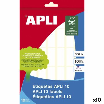 Nálepky Apli APLI 10 Biela Papier 10 Listy 12 x 30 mm (10 kusov)